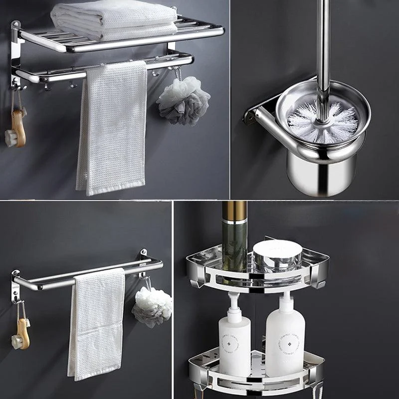 Modern Stainless Steel Bath Shelf Bathroom Accessories Hardware Set -Bathlova