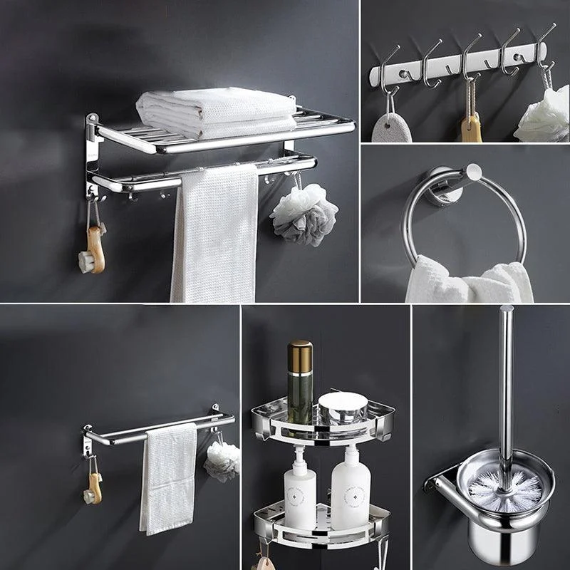 Modern Stainless Steel Bath Shelf Bathroom Accessories Hardware Set -Bathlova