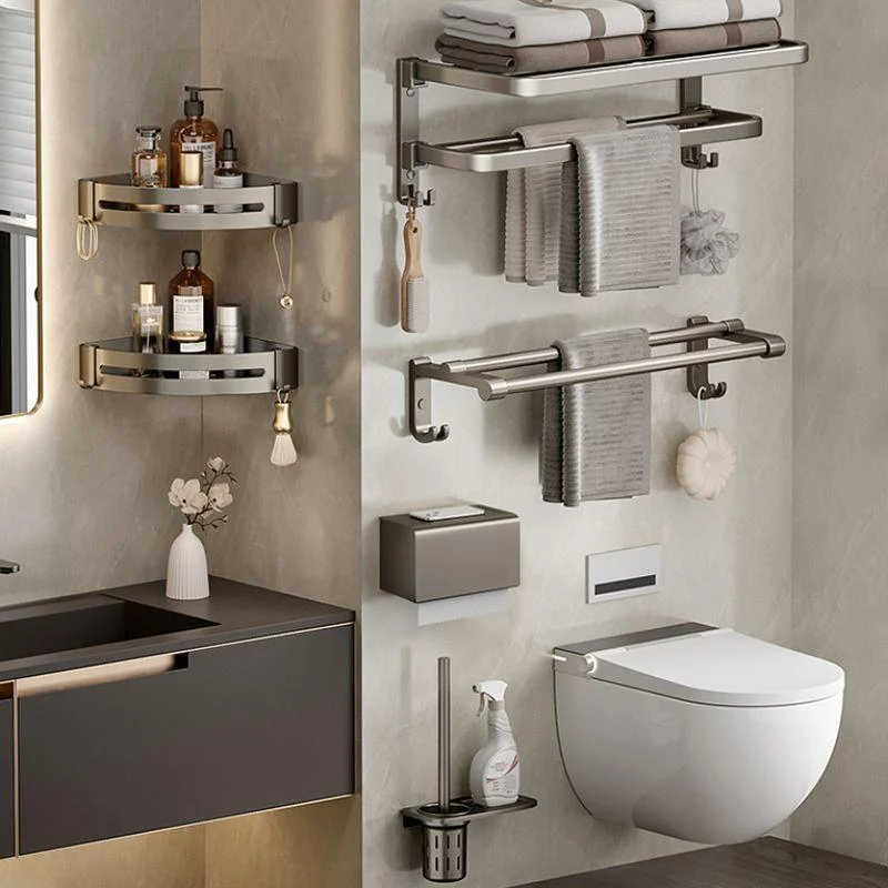 Modern Stainless Steel Bath Shelf Bathroom Accessory Kit Towel Bar Bathroom Set -Bathlova