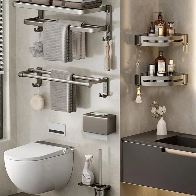 Modern Stainless Steel Bath Shelf Bathroom Accessory Kit Towel Bar Bathroom Set -Bathlova