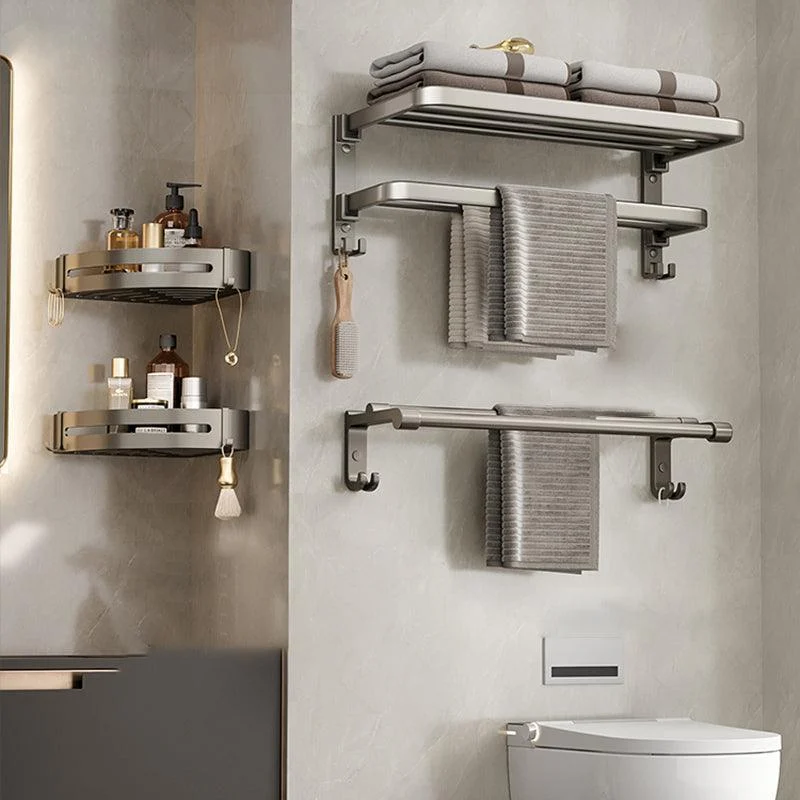 Modern Stainless Steel Bath Shelf Bathroom Accessory Kit Towel Bar Bathroom Set -Bathlova