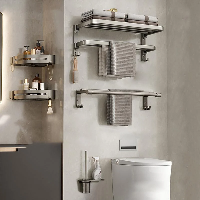 Modern Stainless Steel Bath Shelf Bathroom Accessory Kit Towel Bar Bathroom Set -Bathlova