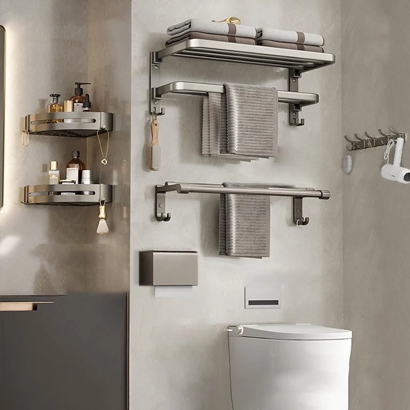 Modern Stainless Steel Bath Shelf Bathroom Accessory Kit Towel Bar Bathroom Set -Bathlova