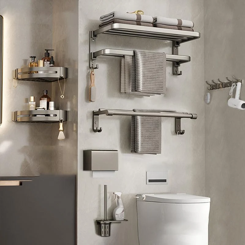 Modern Stainless Steel Bath Shelf Bathroom Accessory Kit Towel Bar Bathroom Set -Bathlova