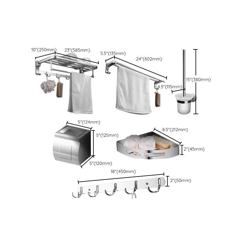 Modern Stainless Steel Bath Shelf Paper Holder Bath Hardware Set -Bathlova