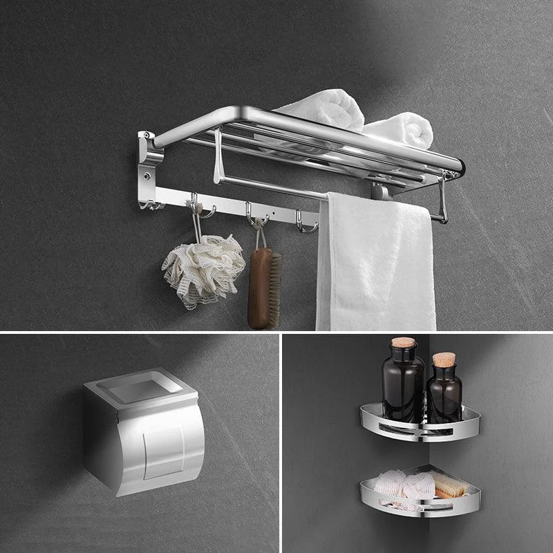 Modern Stainless Steel Bath Shelf Paper Holder Bath Hardware Set -Bathlova