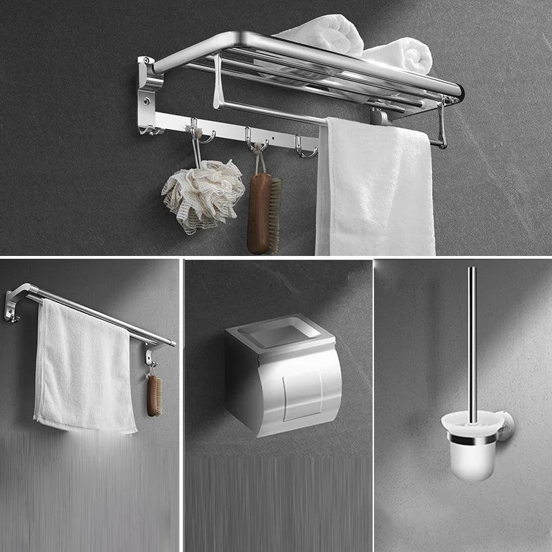 Modern Stainless Steel Bath Shelf Paper Holder Bath Hardware Set -Bathlova