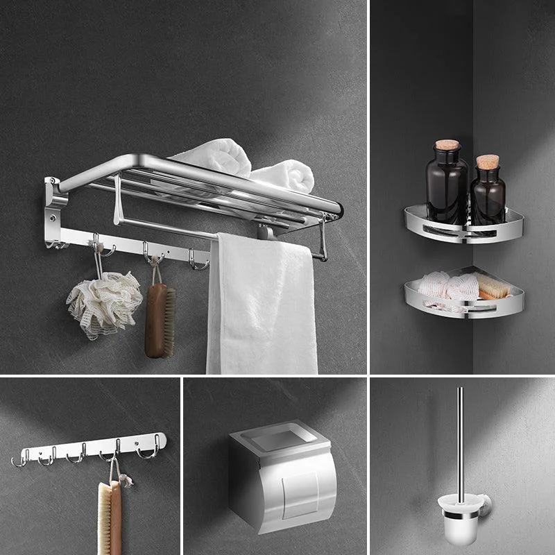 Modern Stainless Steel Bath Shelf Paper Holder Bath Hardware Set -Bathlova