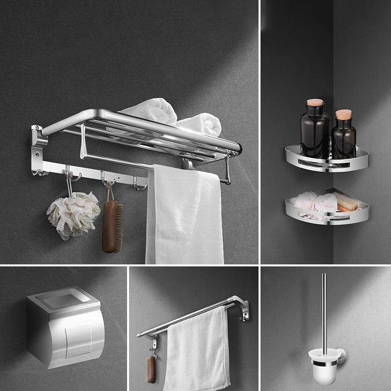 Modern Stainless Steel Bath Shelf Paper Holder Bath Hardware Set -Bathlova