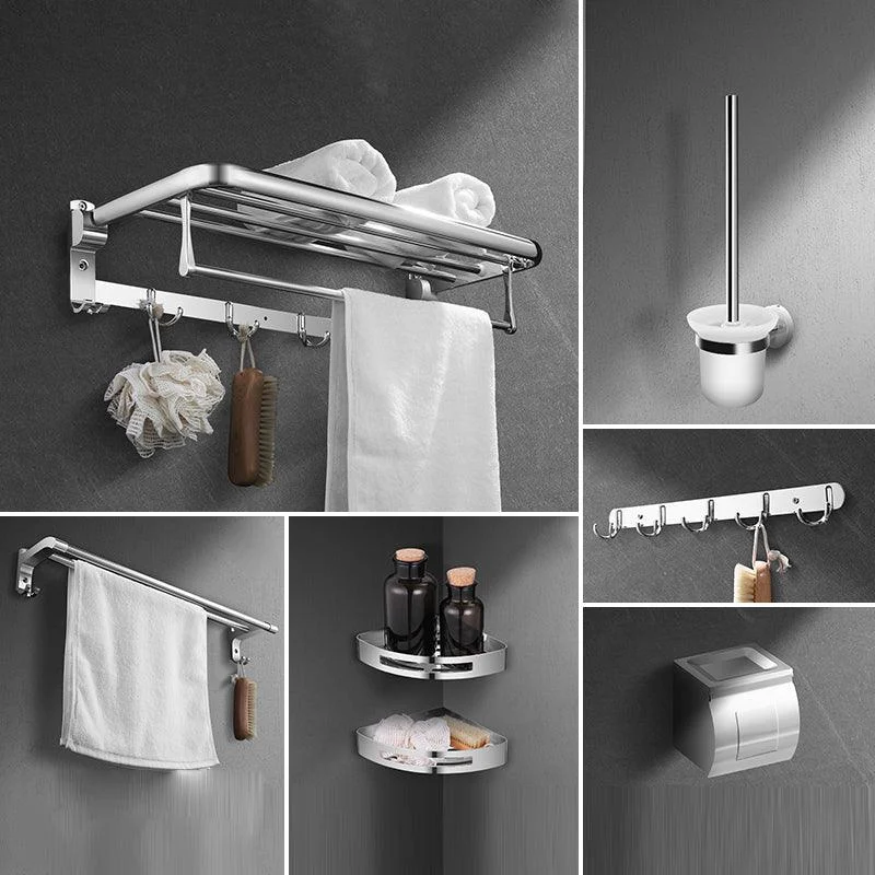 Modern Stainless Steel Bath Shelf Paper Holder Bath Hardware Set -Bathlova