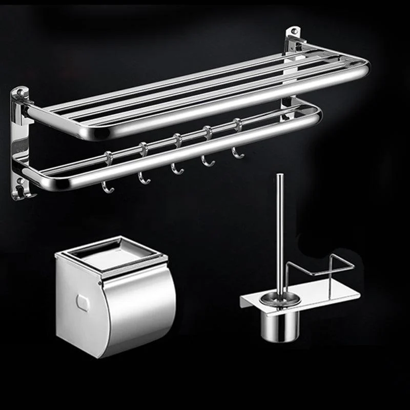 Modern Stainless Steel Bath Shelf Paper Holder Bathroom Accessory Kit -Bathlova