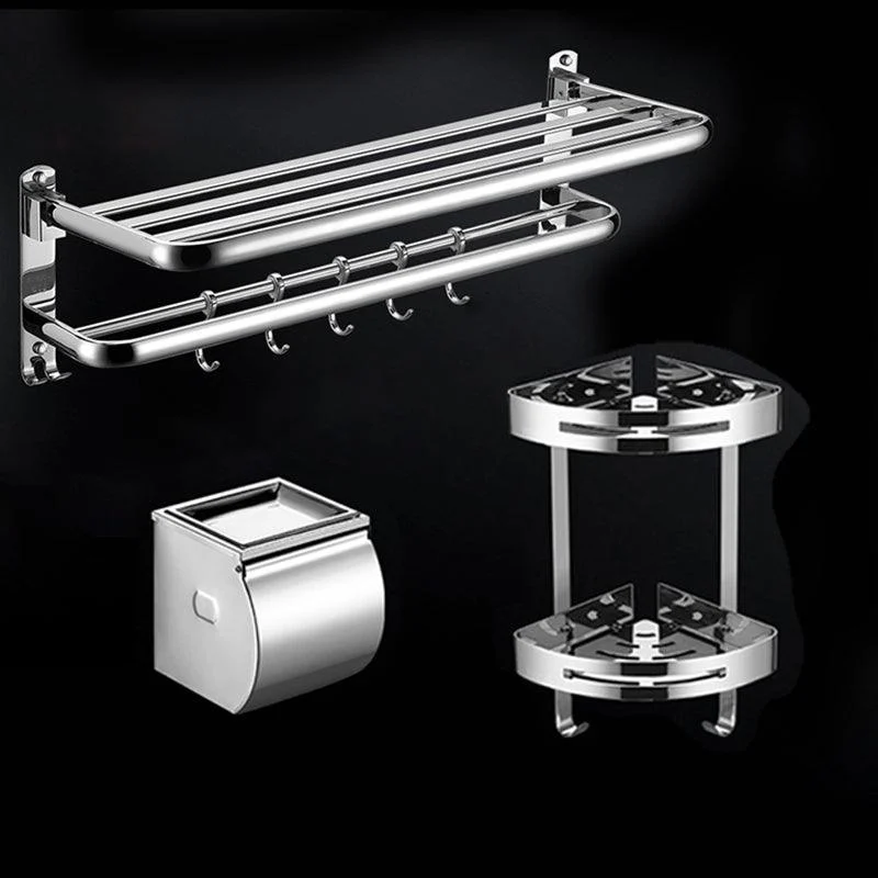 Modern Stainless Steel Bath Shelf Paper Holder Bathroom Accessory Kit -Bathlova