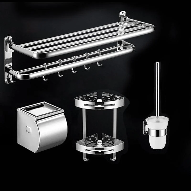 Modern Stainless Steel Bath Shelf Paper Holder Bathroom Accessory Kit -Bathlova