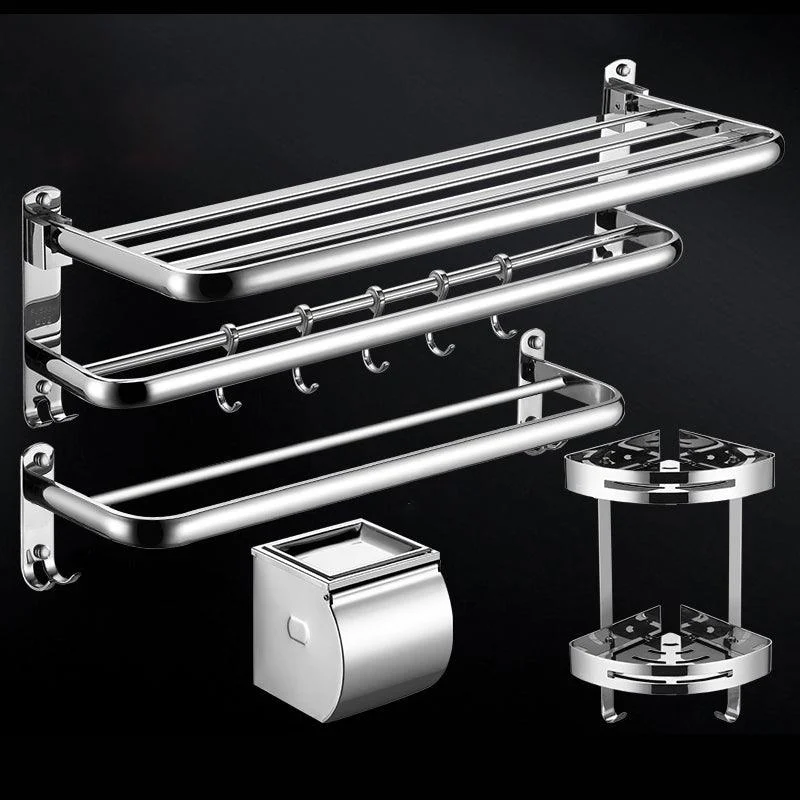 Modern Stainless Steel Bath Shelf Paper Holder Bathroom Accessory Kit -Bathlova