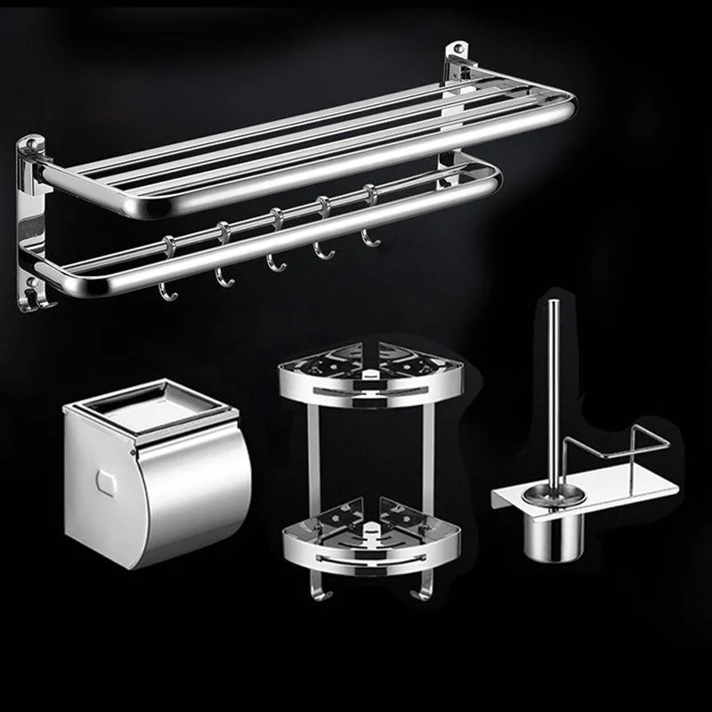 Modern Stainless Steel Bath Shelf Paper Holder Bathroom Accessory Kit -Bathlova