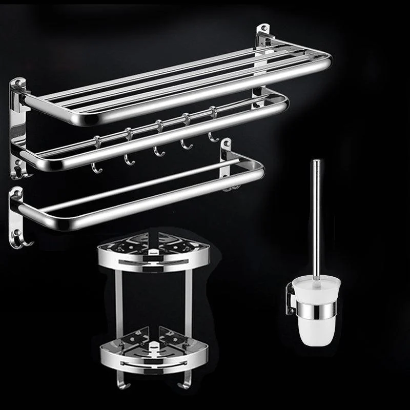 Modern Stainless Steel Bath Shelf Paper Holder Bathroom Accessory Kit -Bathlova