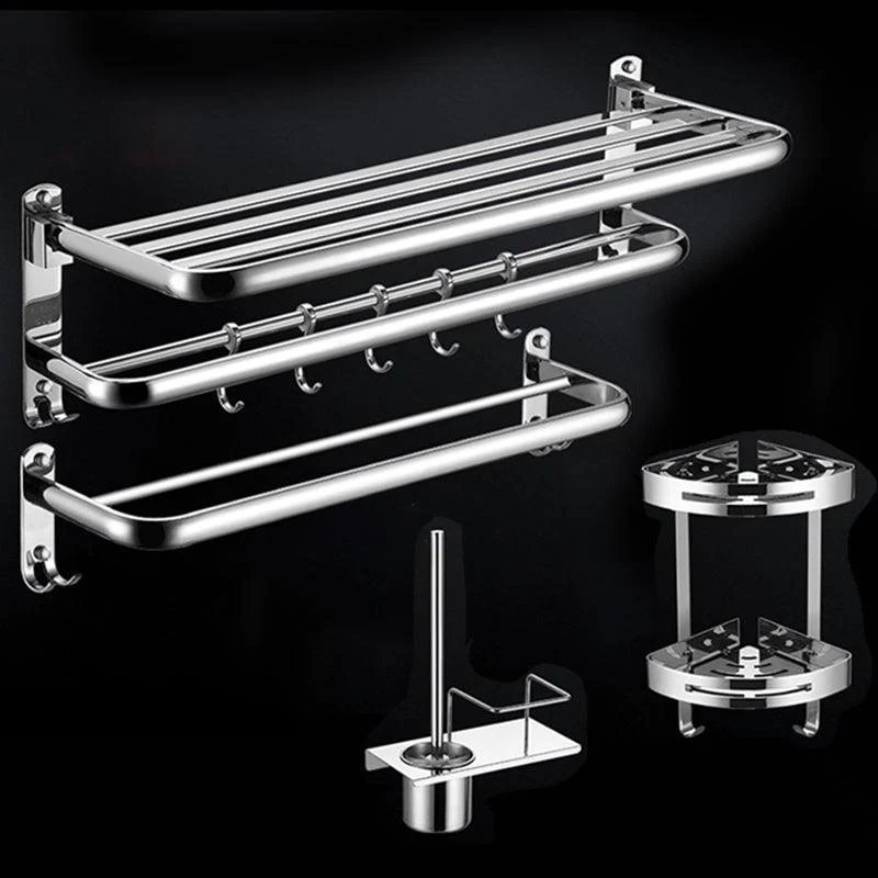 Modern Stainless Steel Bath Shelf Paper Holder Bathroom Accessory Kit -Bathlova