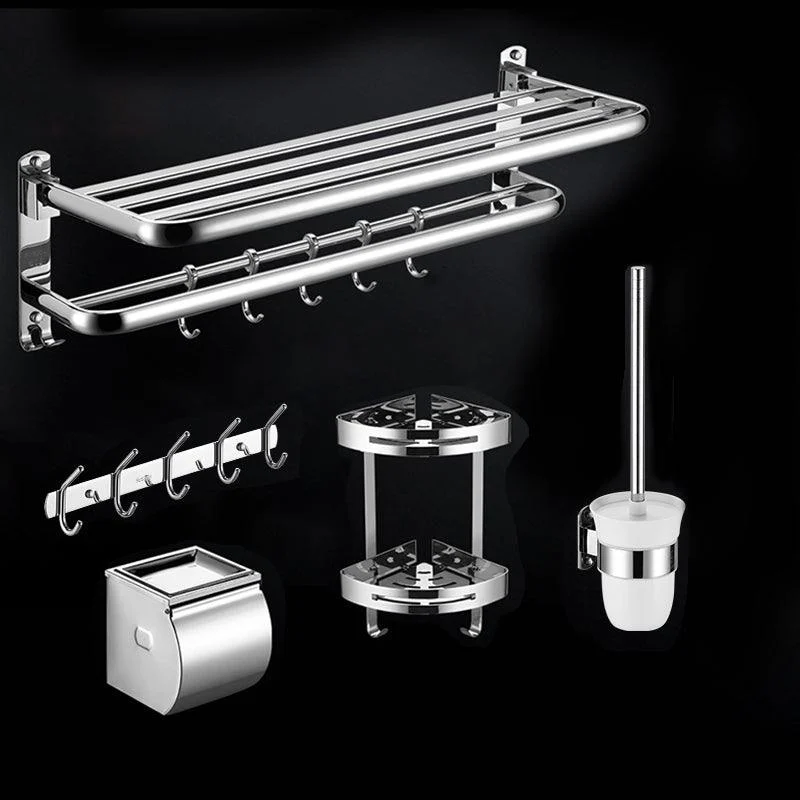 Modern Stainless Steel Bath Shelf Paper Holder Bathroom Accessory Kit -Bathlova