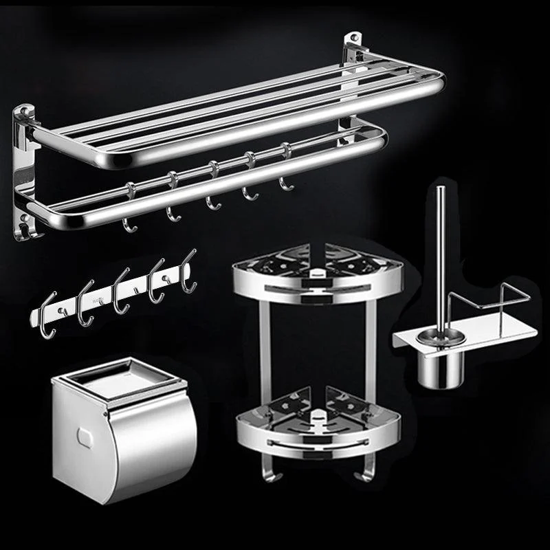 Modern Stainless Steel Bath Shelf Paper Holder Bathroom Accessory Kit -Bathlova