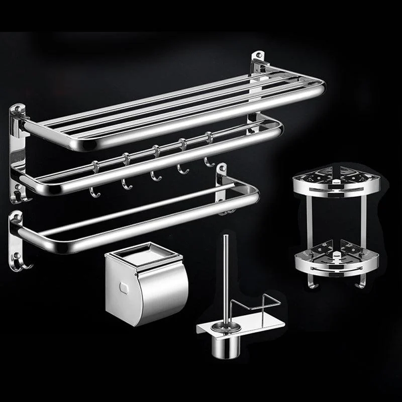 Modern Stainless Steel Bath Shelf Paper Holder Bathroom Accessory Kit -Bathlova