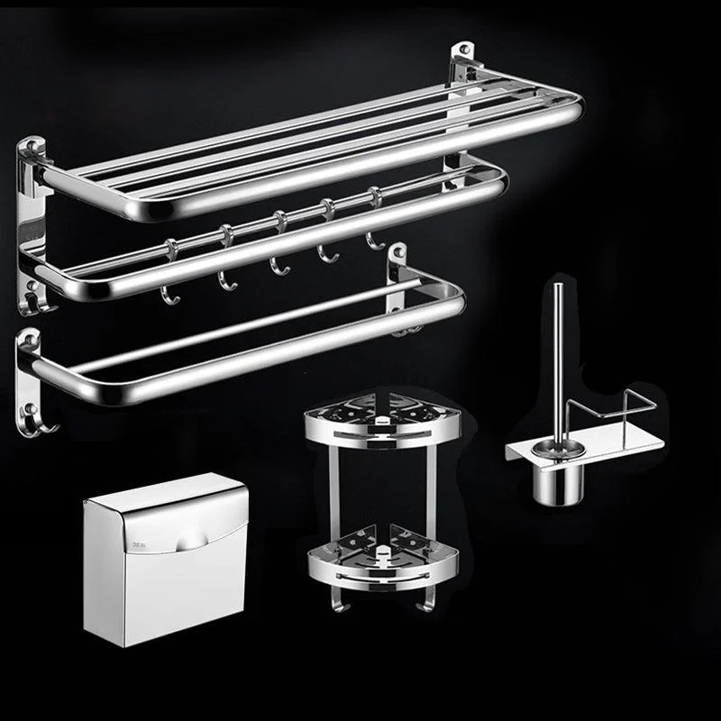 Modern Stainless Steel Bath Shelf Paper Holder Bathroom Accessory Kit -Bathlova