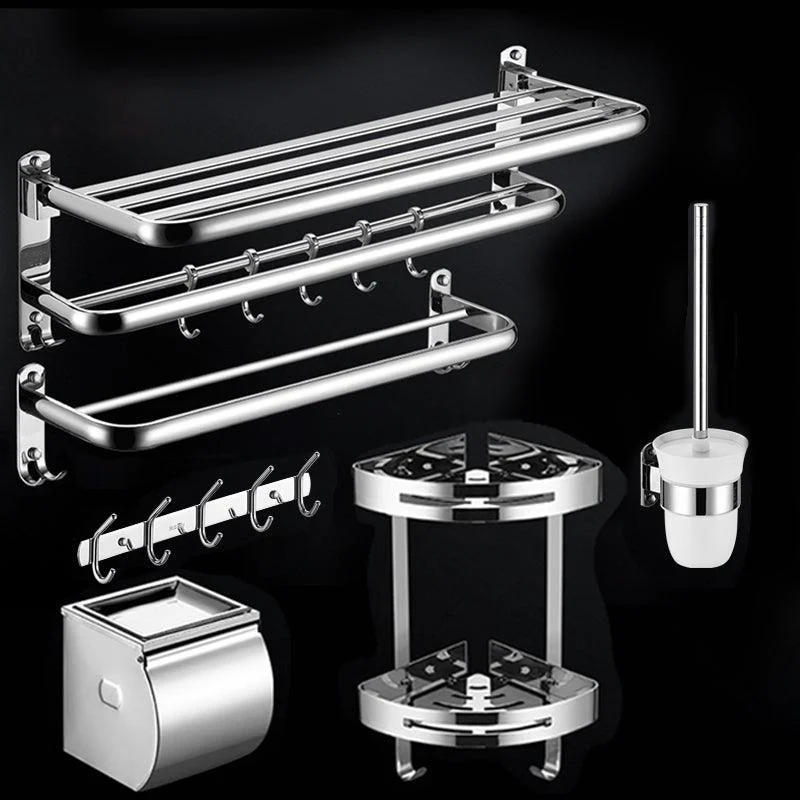 Modern Stainless Steel Bath Shelf Paper Holder Bathroom Accessory Kit -Bathlova