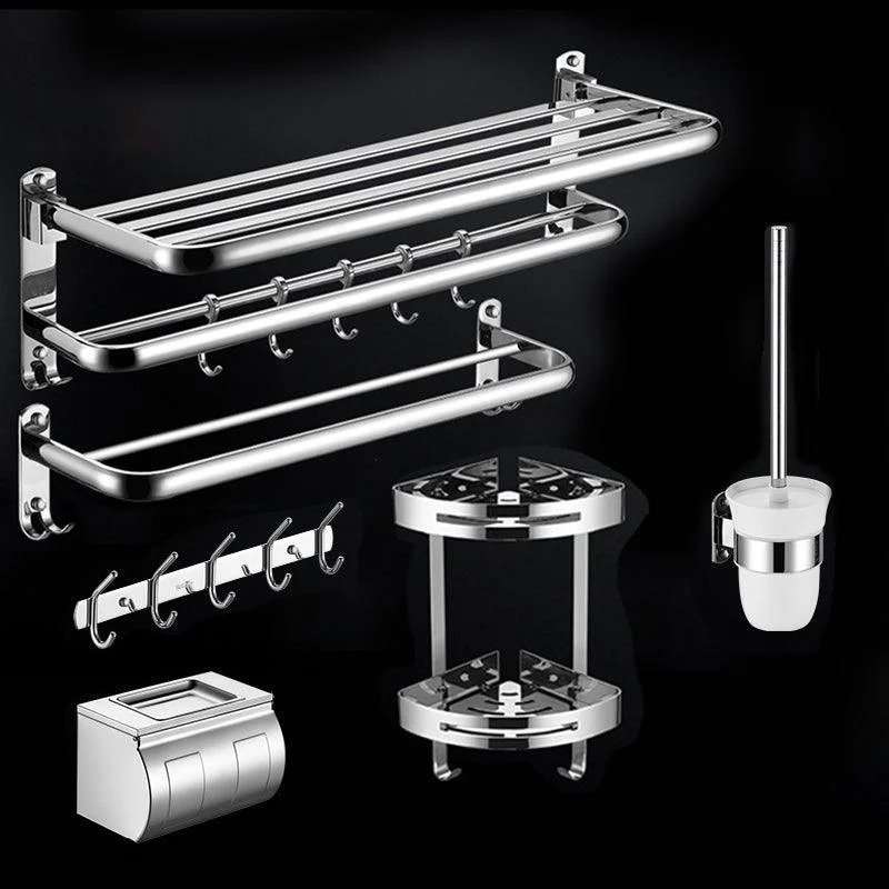 Modern Stainless Steel Bath Shelf Paper Holder Bathroom Accessory Kit -Bathlova