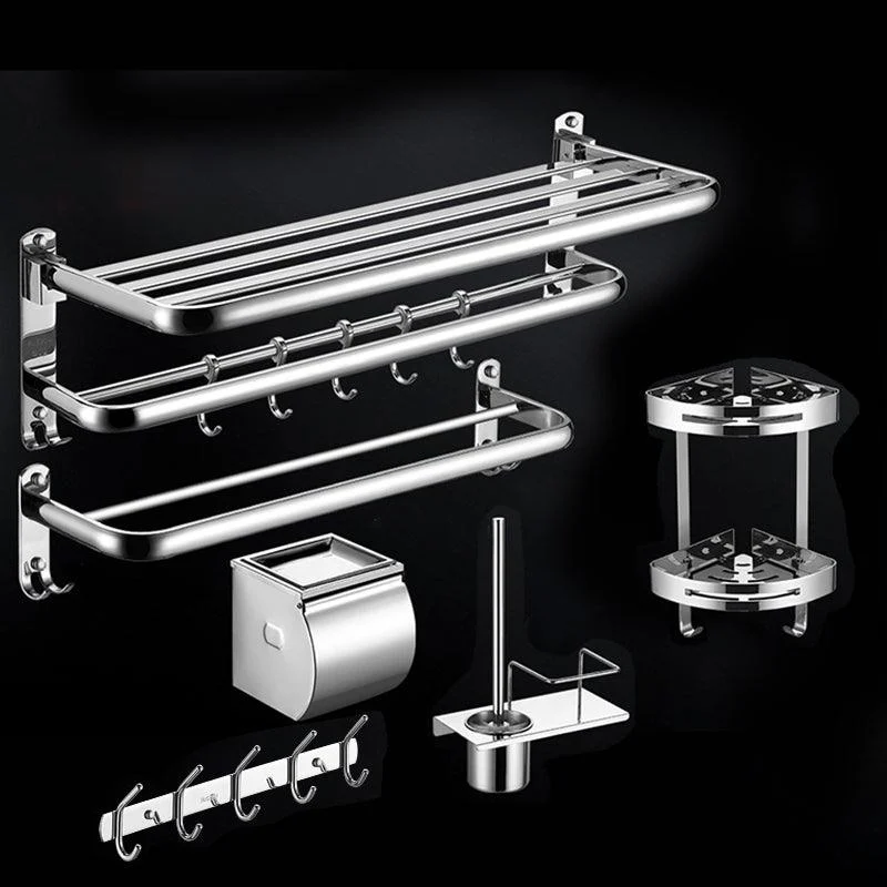 Modern Stainless Steel Bath Shelf Paper Holder Bathroom Accessory Kit -Bathlova