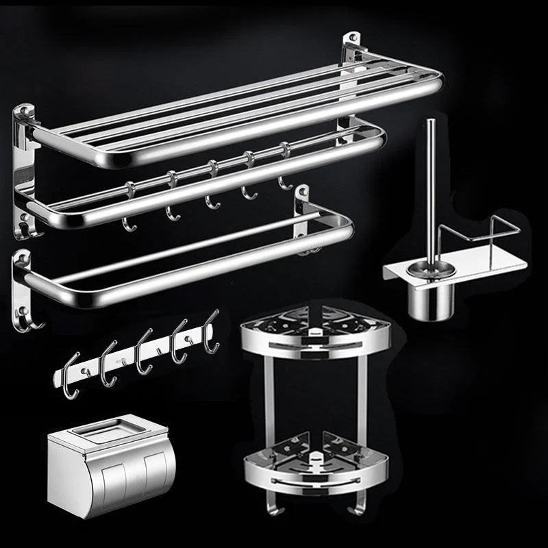 Modern Stainless Steel Bath Shelf Paper Holder Bathroom Accessory Kit -Bathlova