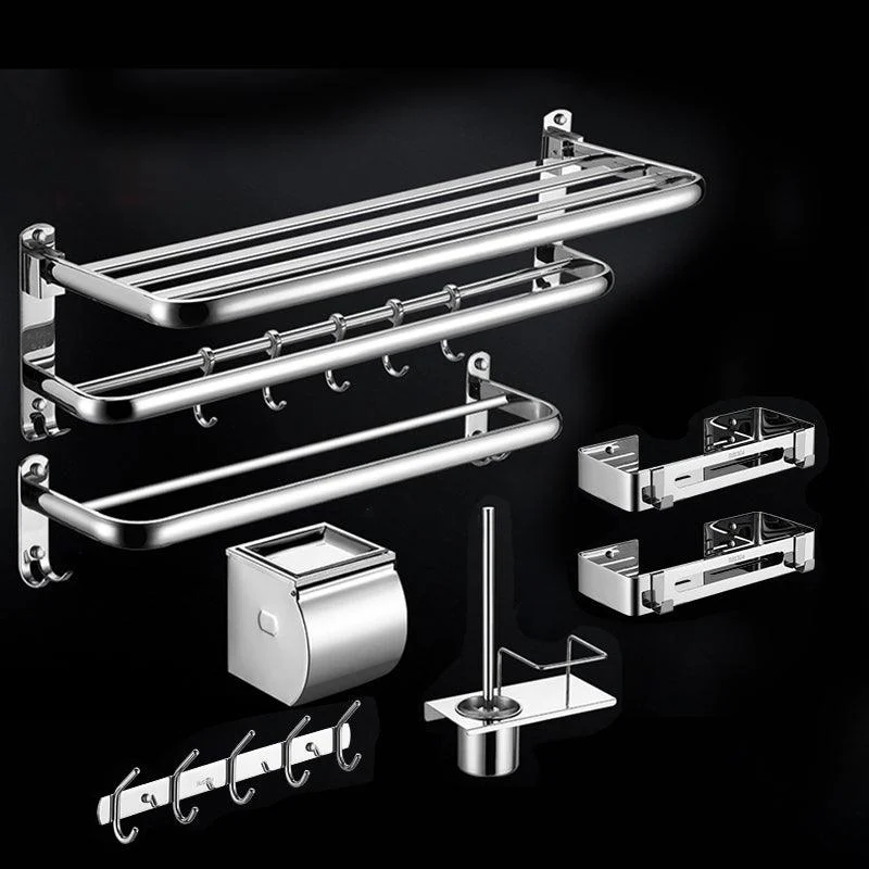 Modern Stainless Steel Bath Shelf Paper Holder Bathroom Accessory Kit -Bathlova