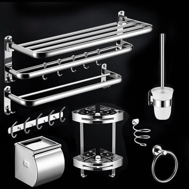 Modern Stainless Steel Bath Shelf Paper Holder Bathroom Accessory Kit -Bathlova