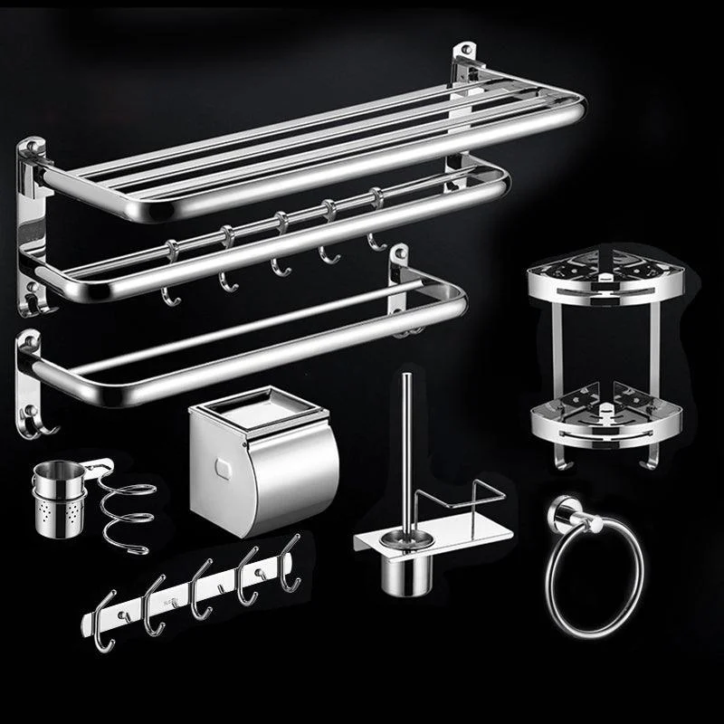 Modern Stainless Steel Bath Shelf Paper Holder Bathroom Accessory Kit -Bathlova