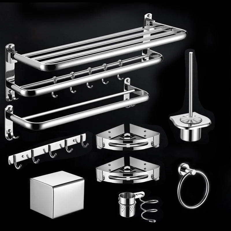 Modern Stainless Steel Bath Shelf Paper Holder Bathroom Accessory Kit -Bathlova