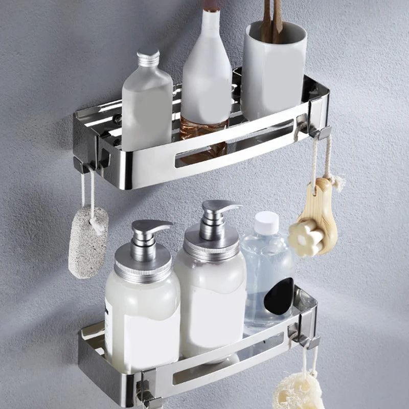 Modern Stainless Steel Bathroom Accessory Set Rectangular & Triangle Bath Shelf -Bathlova