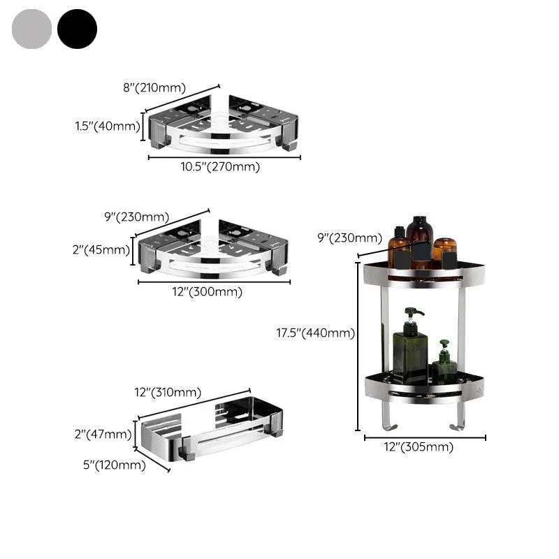 Modern Stainless Steel Bathroom Accessory Set Rectangular & Triangle Bath Shelf -Bathlova