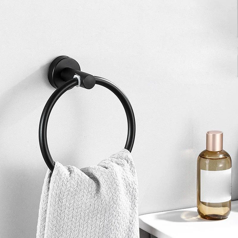 Modern Stainless Steel Bathroom Hardware Set Brushed Chrome Towel Bar/Ring & Robe Hooks -Bathlova