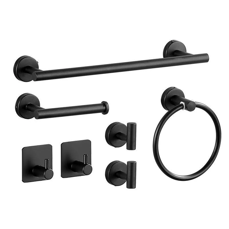 Modern Stainless Steel Bathroom Hardware Set Brushed Chrome Towel Bar/Ring & Robe Hooks -Bathlova