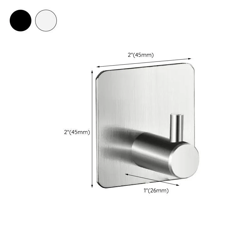 Modern Stainless Steel Bathroom Hardware Set Brushed Chrome Towel Bar/Ring & Robe Hooks -Bathlova