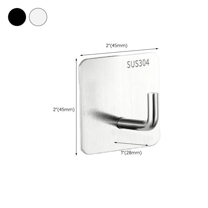 Modern Stainless Steel Bathroom Hardware Set Brushed Chrome Towel Bar/Ring & Robe Hooks -Bathlova