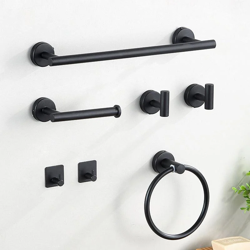 Modern Stainless Steel Bathroom Hardware Set Brushed Chrome Towel Bar/Ring & Robe Hooks -Bathlova