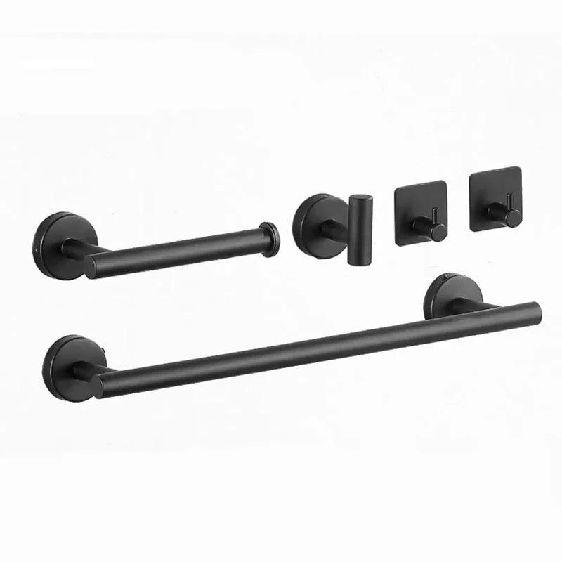 Modern Stainless Steel Bathroom Hardware Set Brushed Chrome Towel Bar/Ring & Robe Hooks -Bathlova