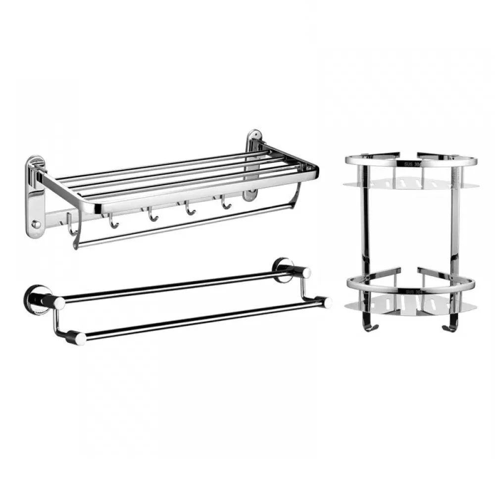 Modern Stainless Steel Bathroom Hardware Towel Bar Bathroom Set -Bathlova