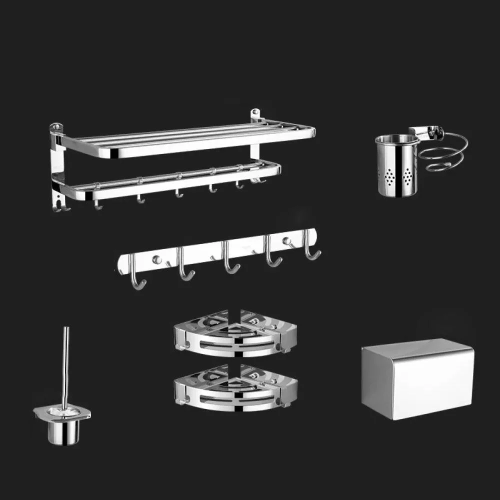 Modern Stainless Steel Bathroom Hardware Towel Bar Bathroom Set -Bathlova