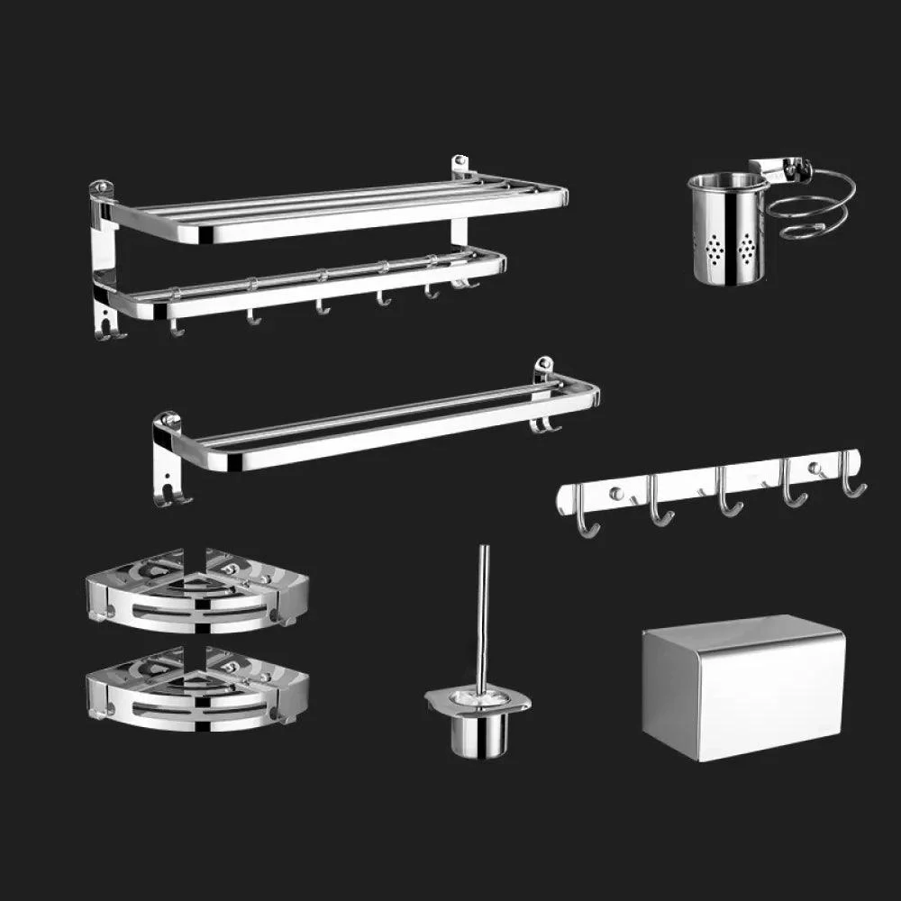 Modern Stainless Steel Bathroom Hardware Towel Bar Bathroom Set -Bathlova