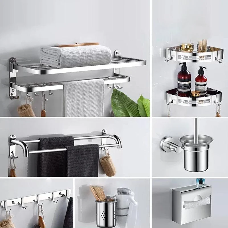 Modern Stainless Steel Bathroom Set Paper Holder Bath Shelf Bathroom Hardware -Bathlova