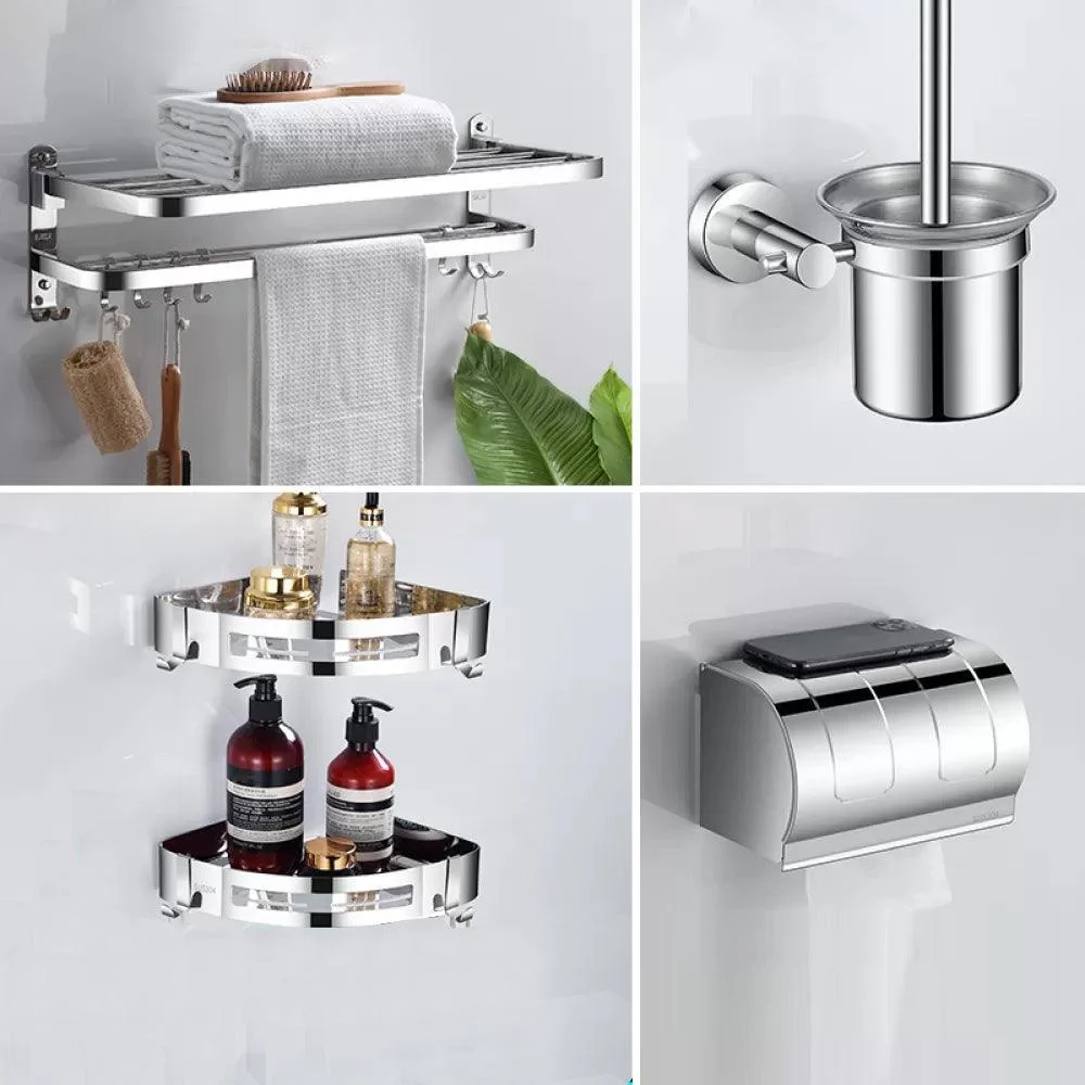 Modern Stainless Steel Bathroom Set Paper Holder Bath Shelf Bathroom Hardware -Bathlova