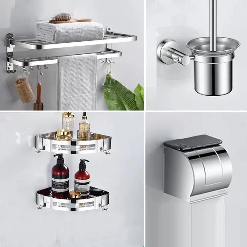 Modern Stainless Steel Bathroom Set Paper Holder Bath Shelf Bathroom Hardware -Bathlova