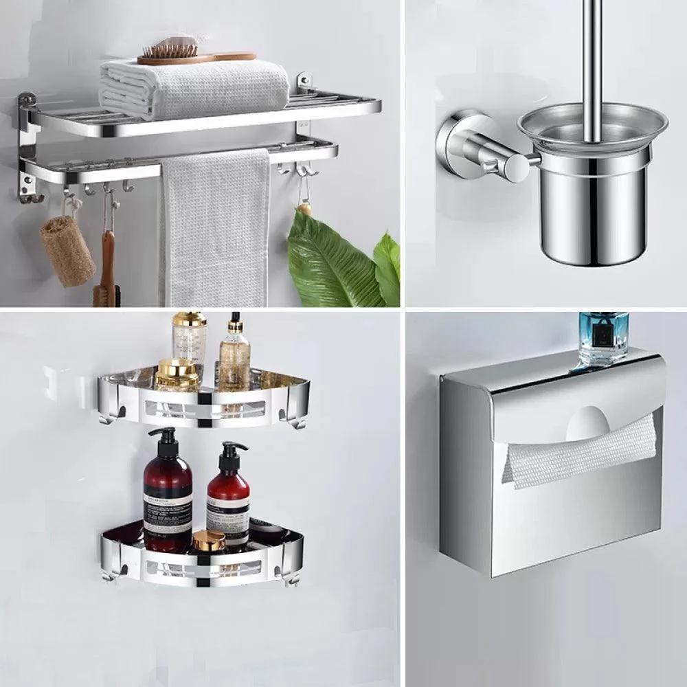 Modern Stainless Steel Bathroom Set Paper Holder Bath Shelf Bathroom Hardware -Bathlova