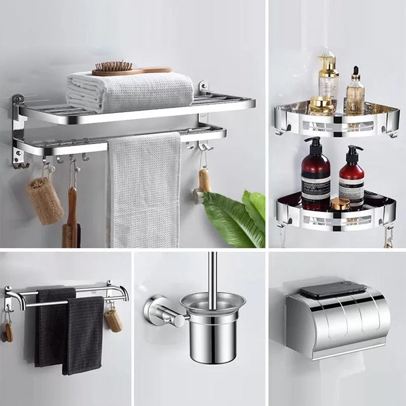 Modern Stainless Steel Bathroom Set Paper Holder Bath Shelf Bathroom Hardware -Bathlova