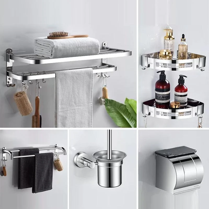 Modern Stainless Steel Bathroom Set Paper Holder Bath Shelf Bathroom Hardware -Bathlova